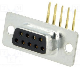 MHDD9F-T-B-M-RBM, Разъем D Sub, угловой, Standard, Гнездо, MHDD Series, 9 контакт(-ов), DE, Пайка MHDD9F-T-B-M-RBM, Разъем D Sub, угловой, Standard, Гнездо, MHDD Series, 9 контакт(-ов), DE, Пайка