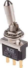 FTD59G04, Toggle Switch, Panel Mount, On-On, SPDT, Solder Terminal, 125V ac FTD59G04, Toggle Switch, Panel Mount, On-On, SPDT, Solder Terminal, 125V ac