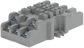 27E121, Relay Sockets Nylon Screw Terminal 15A Track Mount 3Pole