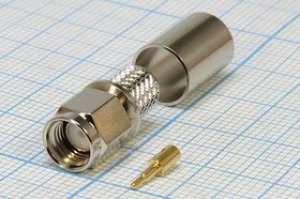Штекер SMA, на кабель RG 5D, под обжим, позолоченный центральный контакт; №10323 шт SMA\RG5D\\обж\ Штекер SMA, на кабель RG 5D, под обжим, позолоченный центральный контакт; №10323 шт SMA\RG5D\\обж\