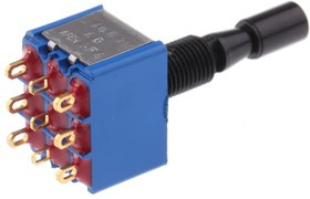 5659ADBGK3V, Toggle Switch, Panel Mount, On-Off-On, 3PDT, Solder Lug Terminal, 30V dc