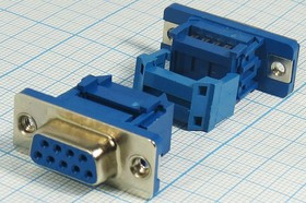 Разъем D-SUB розетка, контакты 9HP, обжимной шлейф, DI-9F