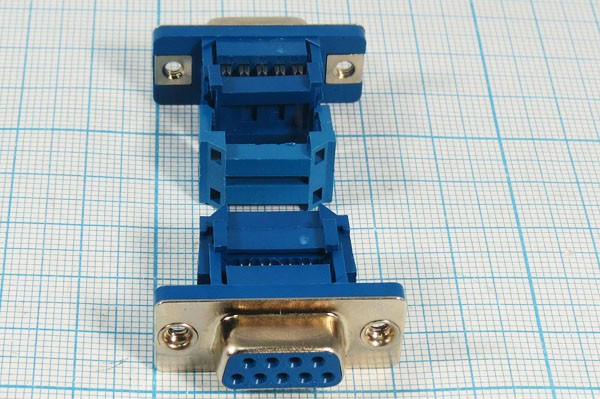 Разъем D-SUB розетка, контакты 9HP, обжимной шлейф, DI-9F Разъем D-SUB розетка, контакты 9HP, обжимной шлейф, DI-9F