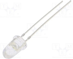 OSW44P5201A, LED; 5mm; white; 60000?72000mcd; 8°; Front: convex; 2.9?3.4V