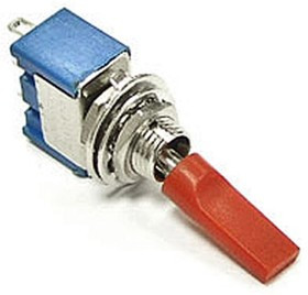 MTS-103-E1 on-off-on (кр.кол.), Микротумблер MTS-103-E1, ON-OFF-ON, SPDT, 3 А, 250 В, 20 мОм, установочное отверстие 6,4 мм, 3 контакта, кр