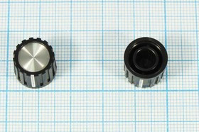 Ручка, внутренний диаметр d6,0, 18 зубцов, размер 13,5x11, пластик, черный/металл, CF-A