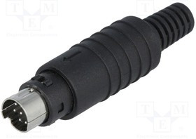 4850.1810, Вилка, DIN mini, "папа", PIN 8, пайка, на провод