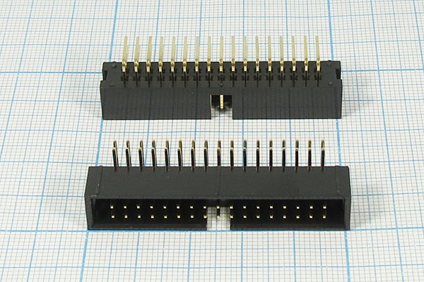 Разъем (IDC) BH-34R вилка, шаг P2.54x2.54, контакты 34P, на плату, угловой, BH-34R