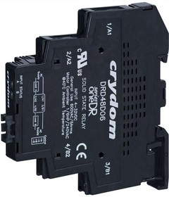 DR24B06X, Solid State Relays - Industrial Mount SSR Relay, DIN Rail Mount 11mm, 240VAC/6A,90-140VAC In, Zero Cross, ATEX