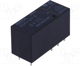 G5RL-U1-E-6DC, Реле: электромагнитное, SPDT, Uобмотки: 6ВDC, 16A/250ВAC, 600мВт