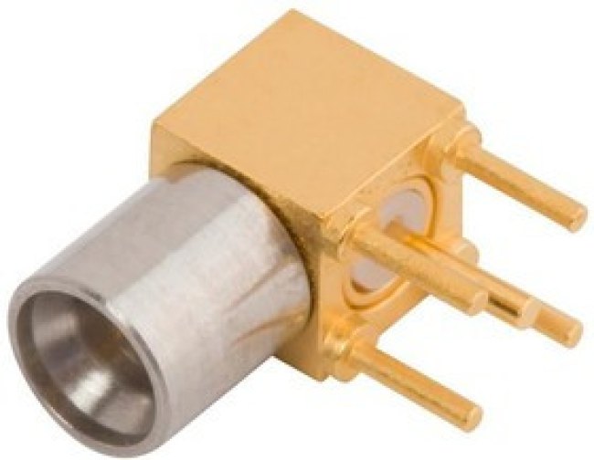 3212-40002, RF Connectors / Coaxial Connectors SMPM M PCB Thru-Hole Conn, R/A, FD