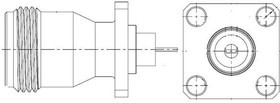172361-10, RF Connectors / Coaxial Connectors 4H FLNG N TYPE STR JACK FLAT TAB 50 Ohm