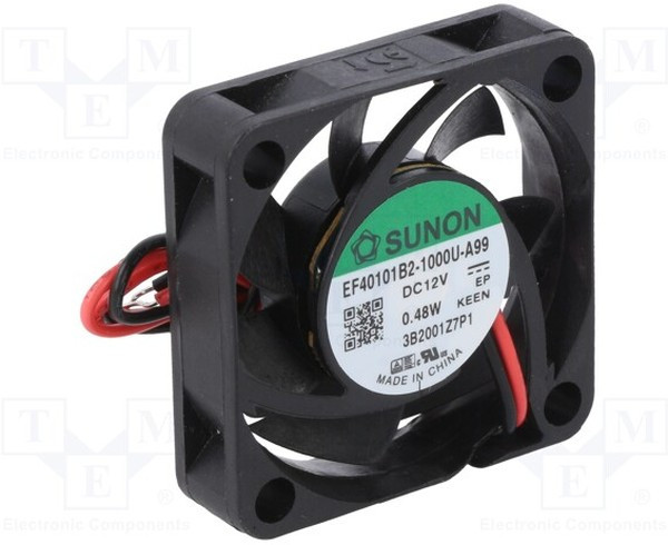 EF40101B2-A99-A, Вентилятор осевой, 12В DC, 40х40x10мм, подшипник качения, 9,3куб.м/ч, 17,7дБА
