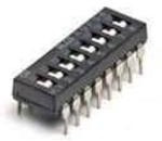 ADF02ST04, Switch DIP OFF ON SPST 2 Flush Slide 0.1A 24VDC Gull Wing 2.54mm SMD Tube