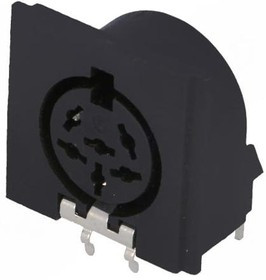MAB6H, Гнездо, DIN, "мама", PIN: 6, Конф: 240°, угловой 90°, на PCB, ТНТ