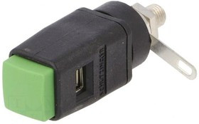 SDK503-GN, Зажим лабораторный, зеленый, 60ВDC, 16А, Монтаж винтами, -25-90°C