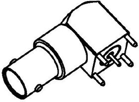 51K204-400A5, Appliance socket BNC angled, BNC, Brass, Socket, Right Angle, 50Ohm, Radial Leads