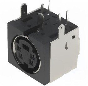 MDC-204, Гнездо, DIN mini, "мама", PIN: 4, THT, угловой 90°