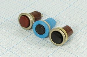 Переключатель кнопочный, d21, 220В, 4.0А, OFF-(ON), красный, контакты 2C, К1-2