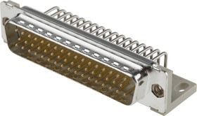 023170, TMC 50 Way Right Angle Through Hole D-sub Connector Plug, 2.84mm Pitch, with Guide Frame