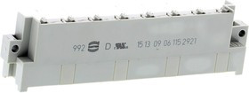 09061152921, 15 Way 5.08mm Pitch, 2 Row, Right Angle DIN 41612 Connector, Plug