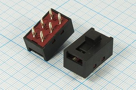 Движковый переключатель на два положения для фена, 2P2T, ON-ON, 9408 ПДв 23,5x14h15,2\ 6C\8А220В\2P2