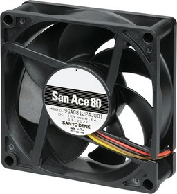 9GA0824P4H001, DC Fans DC Axial Fan, 80x80x25mm, 24VDC, Low Power, Tachometer, PWM 9GA0824P4H001, DC Fans DC Axial Fan, 80x80x25mm, 24VDC, Low Power, Tachometer, PWM