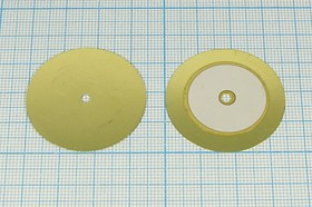 Пьезоэлектрическая диафрагма с отверстием 2.8мм на бронзовой основе 35x0.51мм, частота 2.6кГц; пб 35