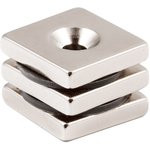 Неодимовый магнит прямоугольник 15х15х3 мм с зенковкой 3.5/7 мм