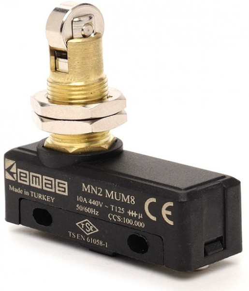 MN2MUM8, Микропереключатель 10А 250VAC с плунжером