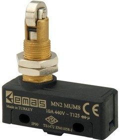 MN2MUM8, Микропереключатель 10А 250VAC с плунжером
