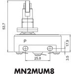 MN2MUM8, Микропереключатель 10А 250VAC с плунжером