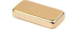 Неодимовый магнит прямоугольник 10х5х2 мм, золотой
