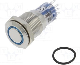 MP0045/1D2BL012S, Переключатель: антивандальный, DPDT, 3A/250ВAC, IP67, ON-(ON) MP0045/1D2BL012S, Переключатель: антивандальный, DPDT, 3A/250ВAC, IP67, ON-(ON)