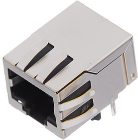 J0012D21NL, Modular Connectors / Ethernet Connectors 1X1 TAB DOWN 10/100