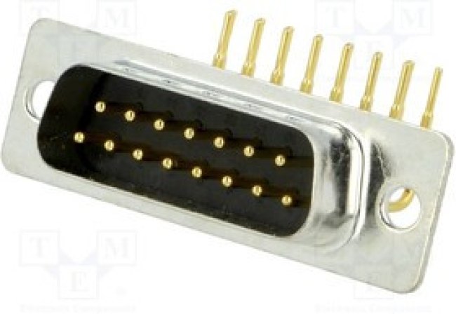 MHDD15M-T-B-MRBM, Разъем D-Sub; PIN: 15; гнездо; "папа"; на PCB; угловой 90°; THT MHDD15M-T-B-MRBM, Разъем D-Sub; PIN: 15; гнездо; "папа"; на PCB; угловой 90°; THT