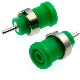 Z015 4mm GREEN, Гнездо Z015 4 мм зелёный, на панель под пайку