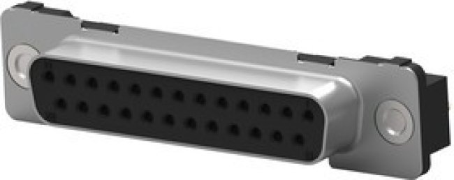 1-338315-2, Conn D-Subminiature SKT 25 POS 1.38mm Solder ST Thru-Hole 25 Terminal 1 Port Tray