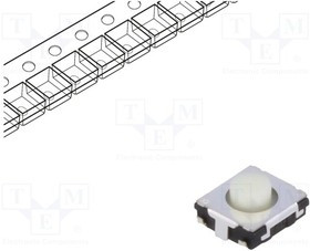 EVQQ2H03W, Микропереключатель TACT, SPST, Пол: 2, 0,02A/15ВDC, SMT, нет, 1Н