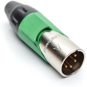 AX4M5M, XLR Connectors 4P PIN M PLUG GREEN MARK SLEEVE