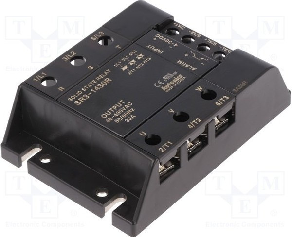 SR3-1430R, Реле: полупроводниковое, Uупр: 4-30ВDC, 30А, 48-480ВAC, 3-фазный