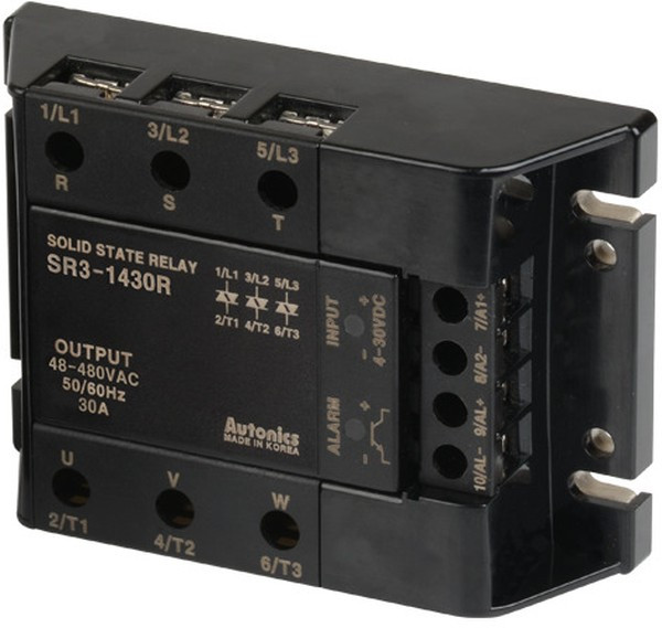 SR3-1430R, Реле: полупроводниковое, Uупр: 4-30ВDC, 30А, 48-480ВAC, 3-фазный