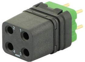 8MQ2M0412RBE, RECTANGULAR MODULE, PLUG, 4POS, 2ROW