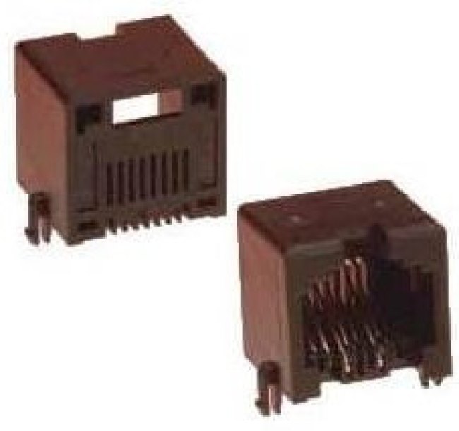 TM23R-5A-88(50), Modular Connectors / Ethernet Connectors JACK MOD 8-8 R/A PCB BLACK