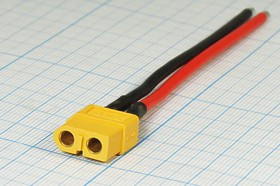 Гнездо силового питания DC XT60, на кабель, 2 вывода по 20см, XT-60F; №14886D гн пит DC XT60\2L\\каб\L-20см\ XT-60F\[провод]