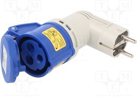 9434100, Разъем: питания AC; переходник; "папа" / "мама"; 16А; 230ВAC; IP20