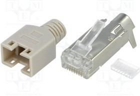 DS1123-13-P850TA, Вилка, RJ45, PIN 8, экранированный,с амортизатором, позолота