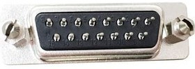 RND 205-00780, D-Sub Plug, Poles 15, 180° / Solder PCB THT