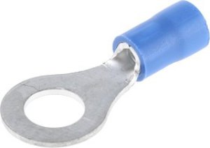 FVWS2-6, FV Insulated Ring Terminal, 6mm Stud Size, 1mm² to 2.6mm² Wire Size, Blue FVWS2-6, FV Insulated Ring Terminal, 6mm Stud Size, 1mm² to 2.6mm² Wire Size, Blue