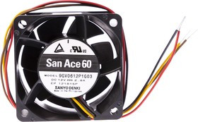 9GV0612P1G03, San Ace 9GV Series Axial Fan, 12 V dc, DC Operation, 142.2m³/h, 33.6W, 2.8A Max, 60 x 60 x 38mm